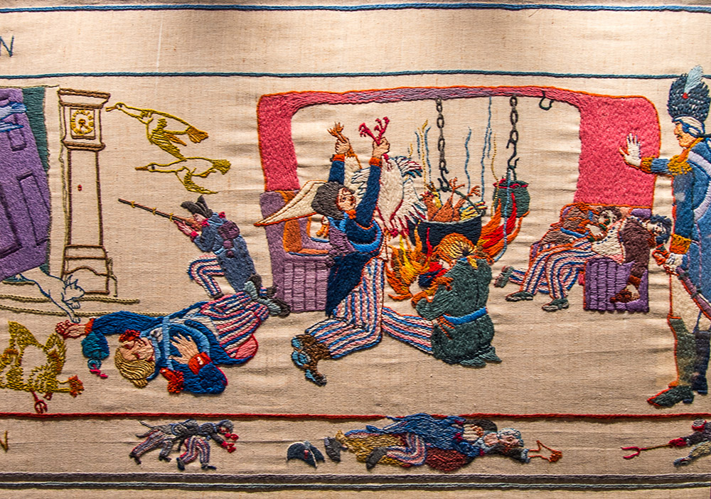 French troops looting local farms.