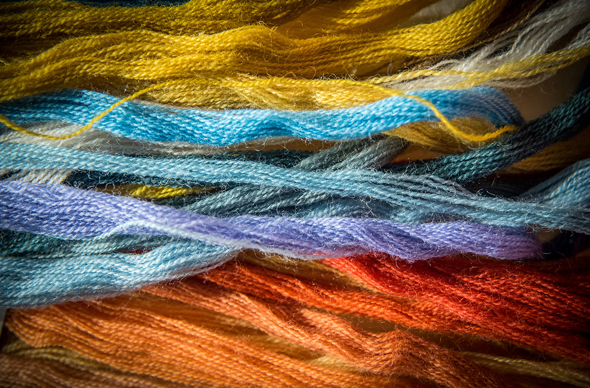 Colourful threads used in making the Tapestry.